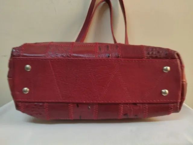 BOLSA DE COURO VERMELHA FEMININA - Foto 3