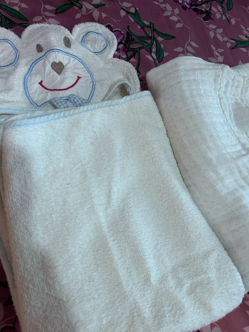 Kit com 2 toalha de banho bebê menino