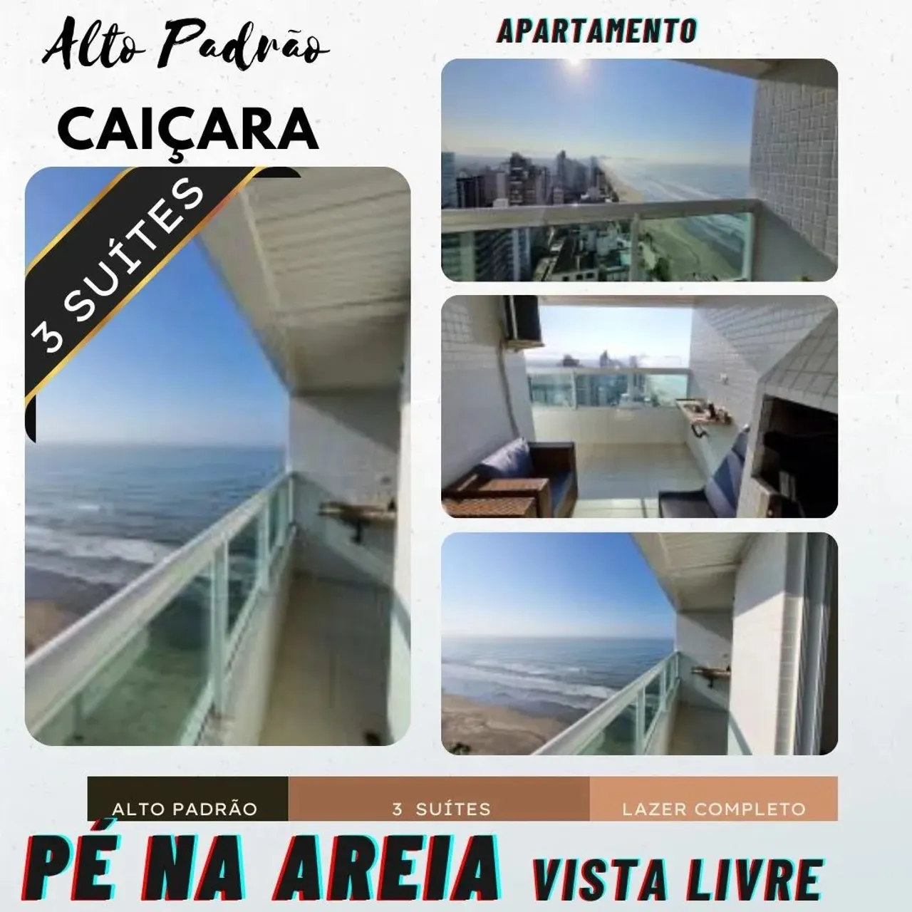 Apartamento para Venda em Praia Grande, Caiçara, 3 dormitórios, 3 suítes, 4 banheiros, 2 v