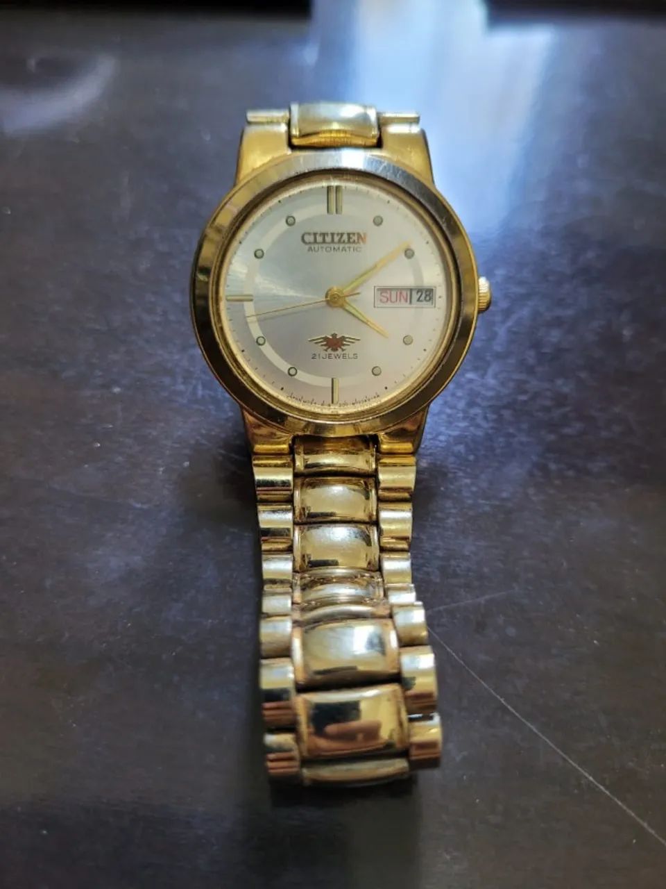 Relógio Citizen Automatic 21 Jewels, antigo dourado. - Foto 3