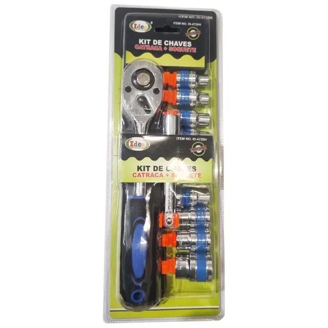 Kit de Chaves Catraca e Soquetes Com 11 Peças ID-4720H IDEA - Foto 3