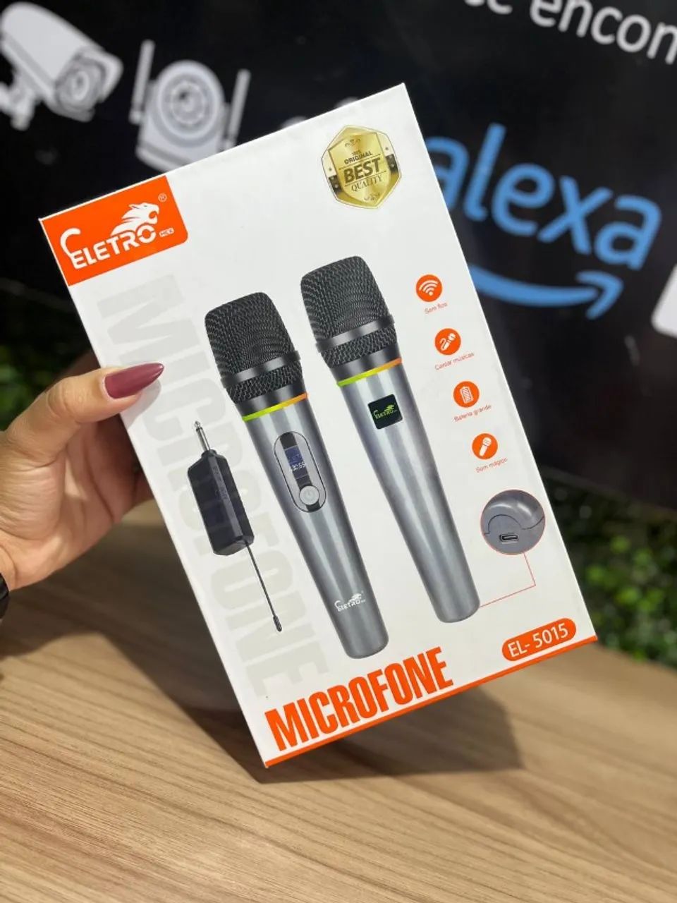 Microfone Duplo Profissional Sem Fio P10 - ELETRO Mex 