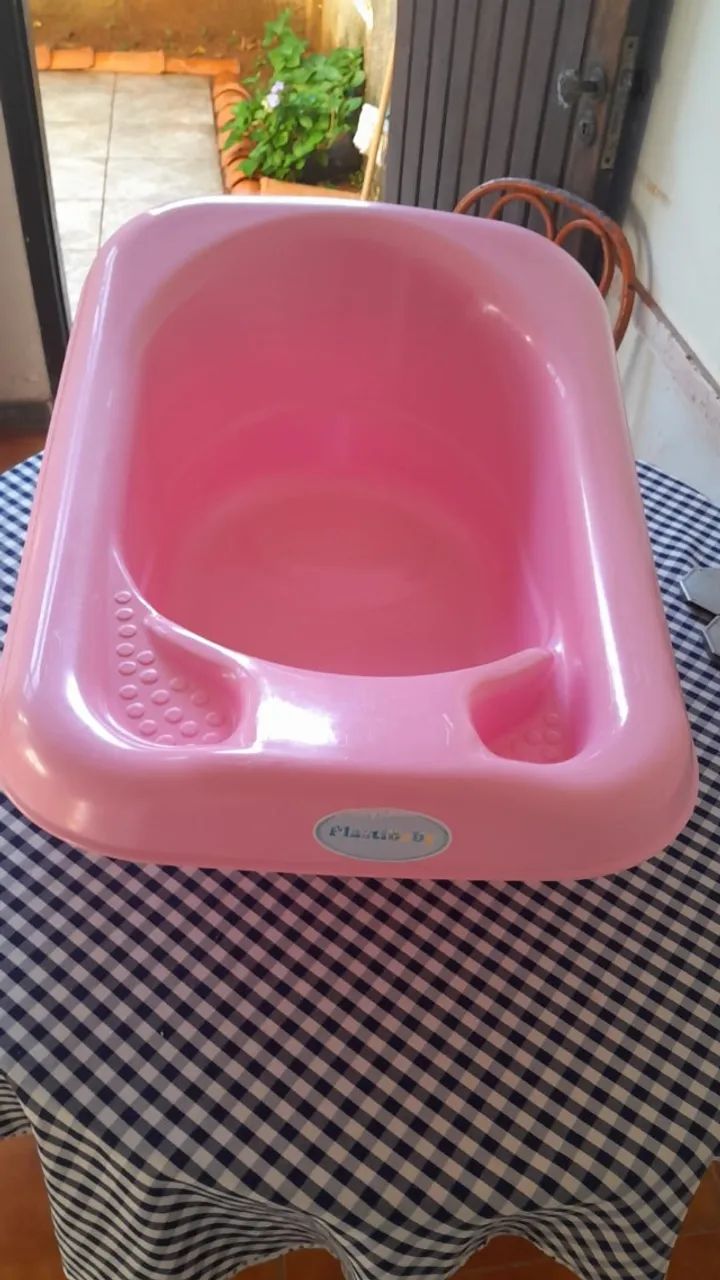 Banheira para bebê - Rosa - tamanho grande- Seminova - Foto 5