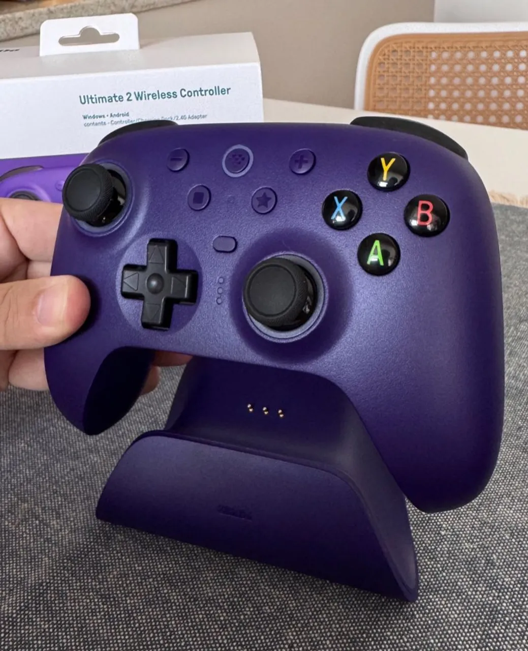 Controle 8bitdo Ultimate sem fio com Dock Versão Hall Effect cor Roxa
