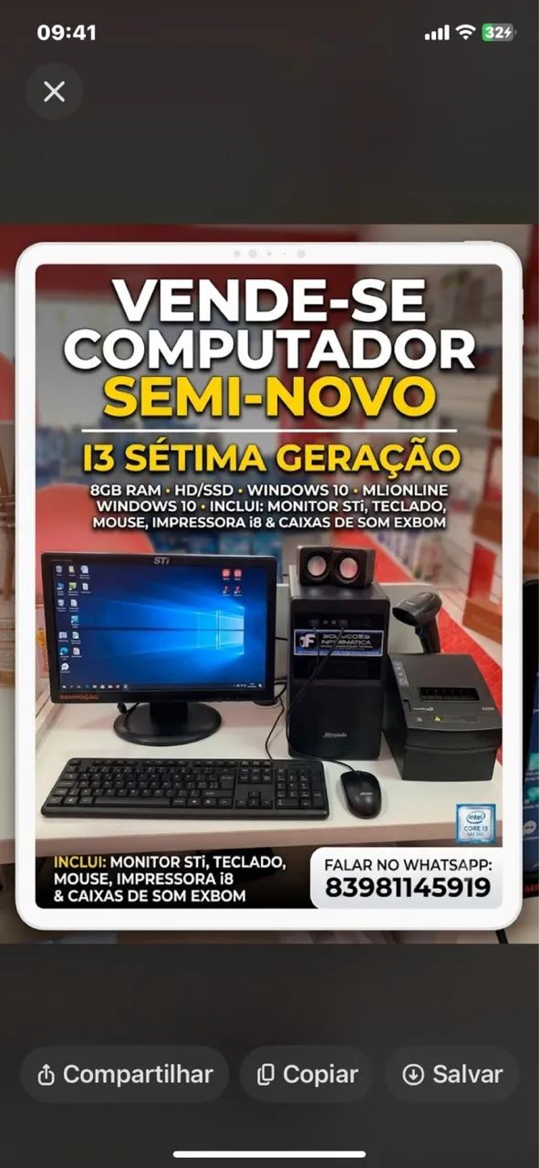 Computador completo semi novo