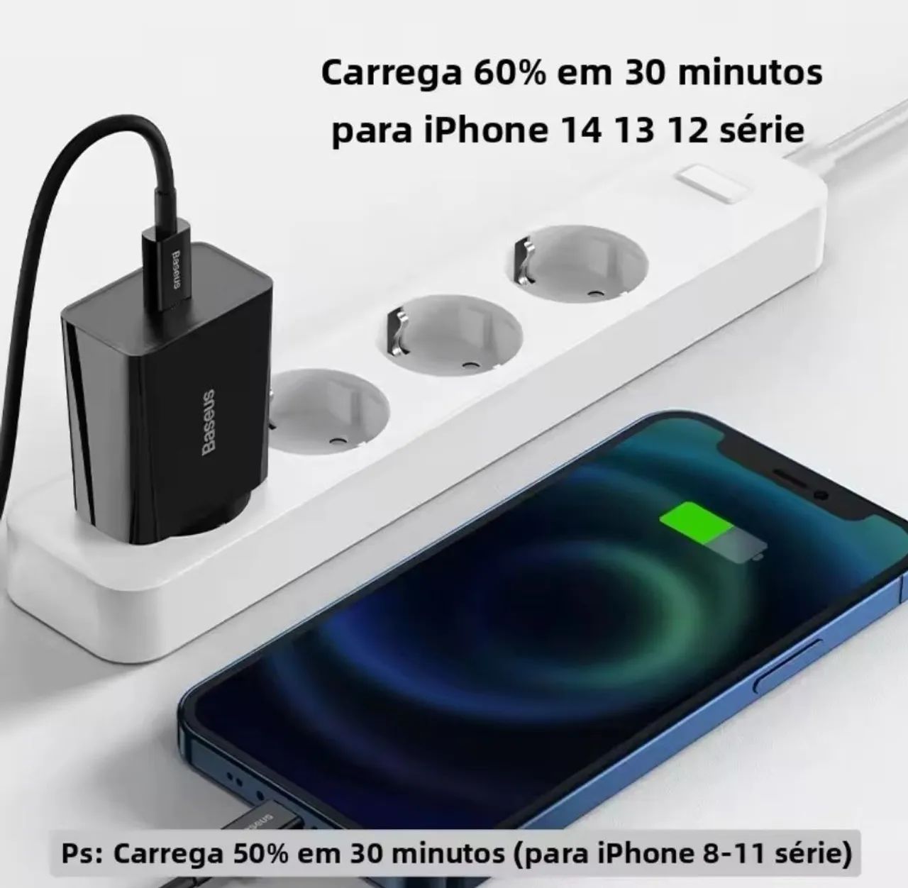 Carregador Baseus 20W pra IPhone Lacrado  - Foto 4