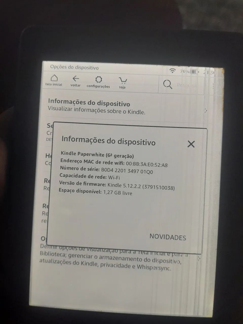 Kindle a venda