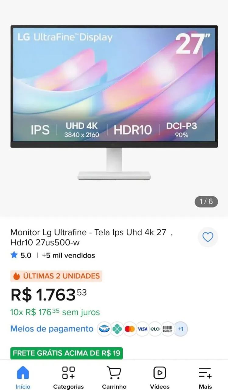 MONITOR 27 LG 4K ULTRAFINE DISPLAY  - Foto 5