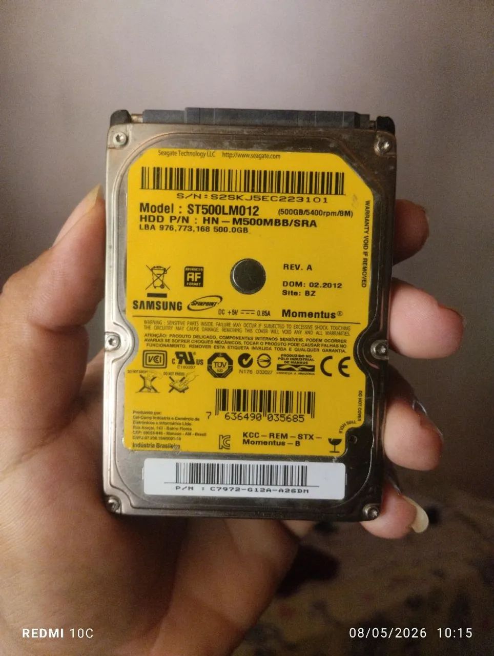 Vendo HD de notebook 500gb