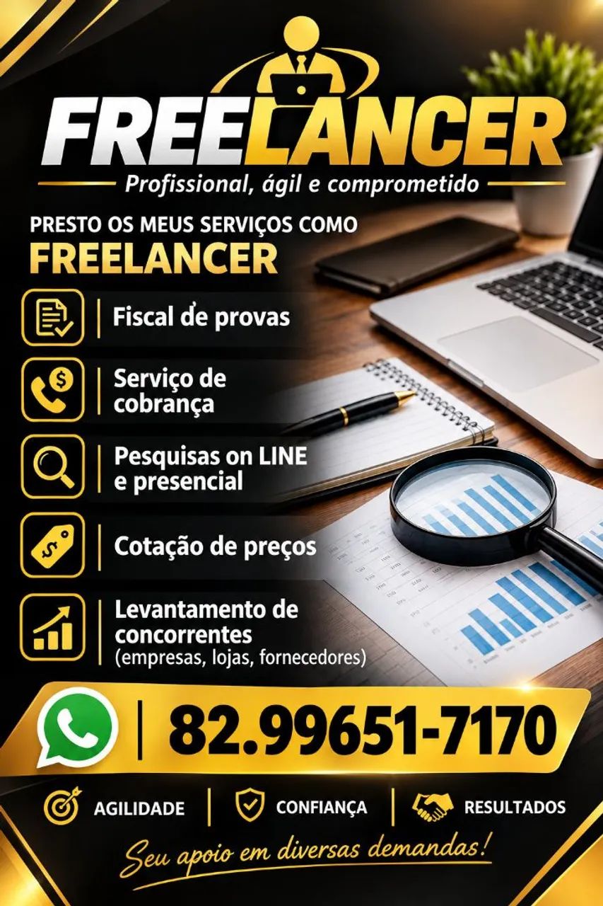 Ofereço os meus serviços como Freelancer 