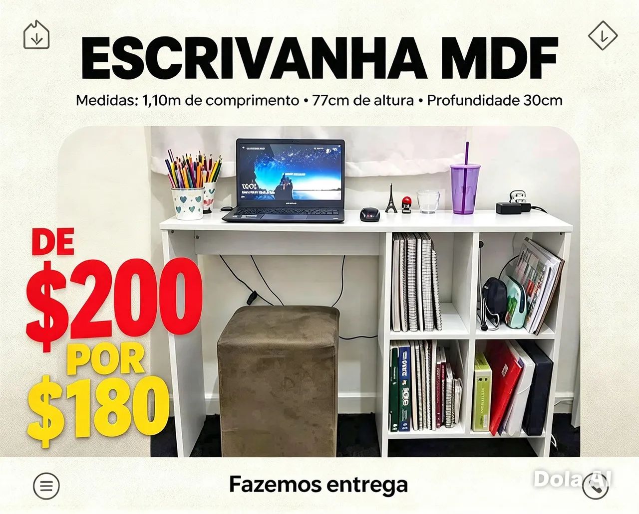 Mesa de Estudo em MDF  - Foto 3