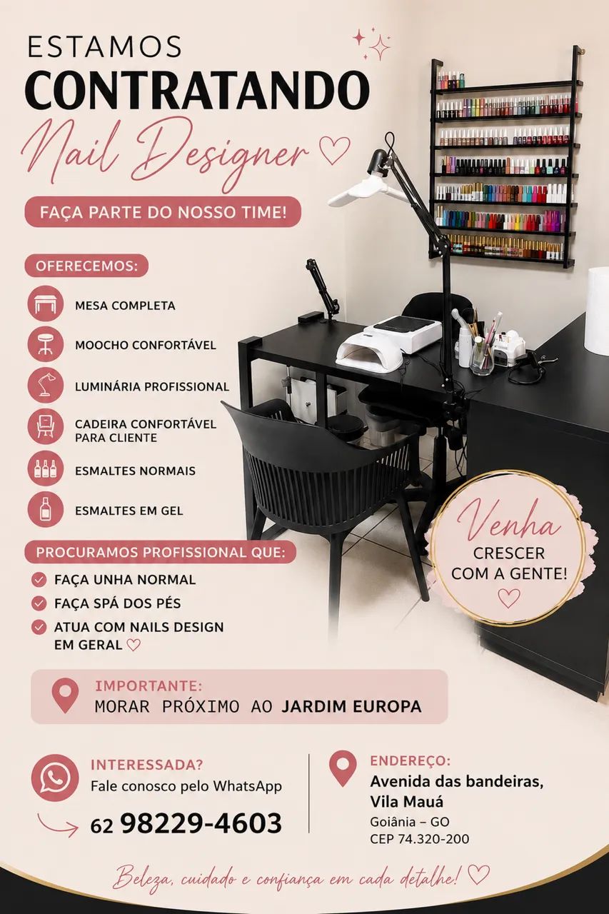 Procura-se nail designer com experiência 