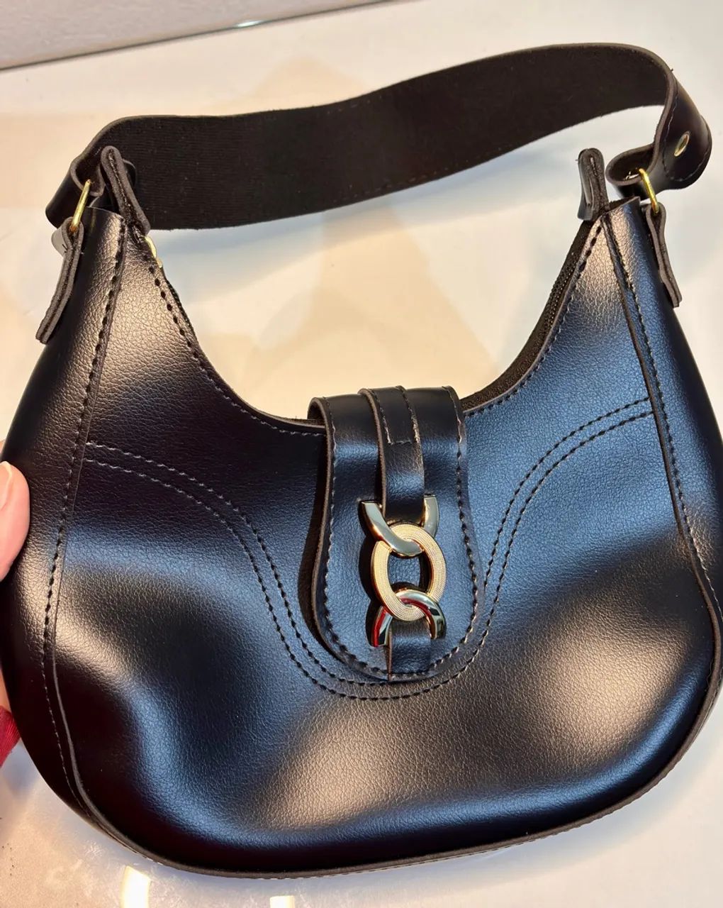 Bolsa meia-lua preta NOVA