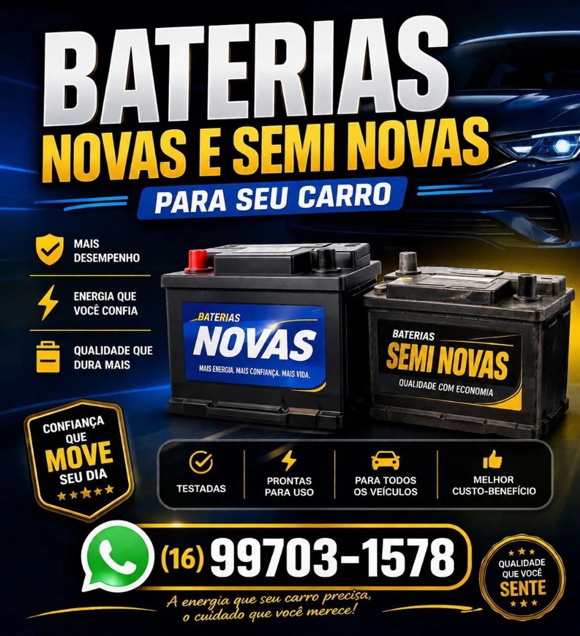 Bateria  de Carro Novas e Usadas Boas 