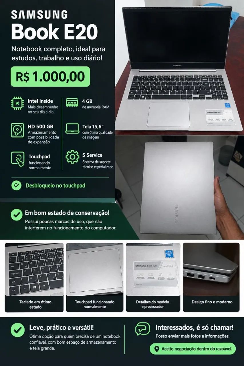 Notebook Samsung Book E20