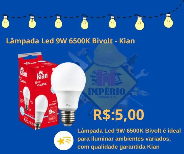 Lâmpada 9w Kian - Foto 4