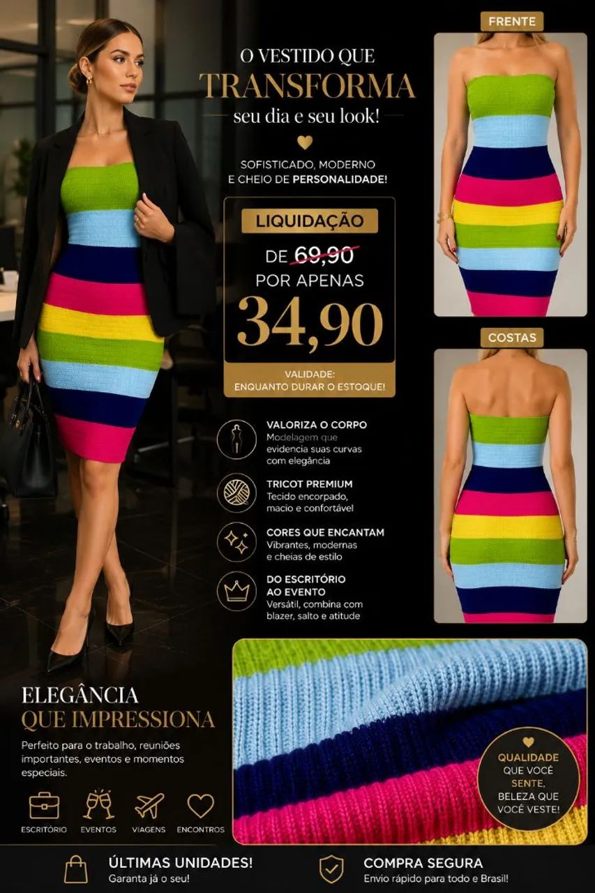 Vestido tricô Premium  - Foto 3