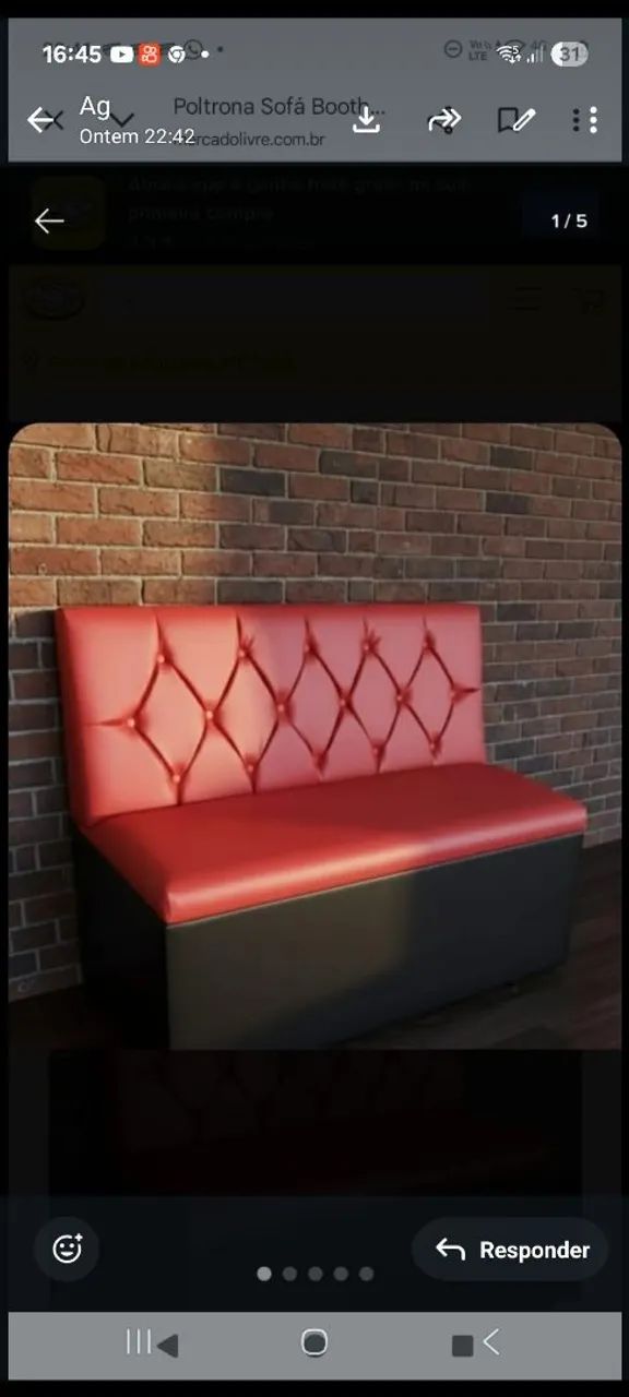 Sofa buche para lanchonete e restaurante 