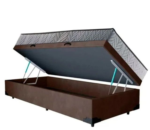 Cama Box Baú Solt. + Colchão Espuma D20 88x188x12 - Foto 4