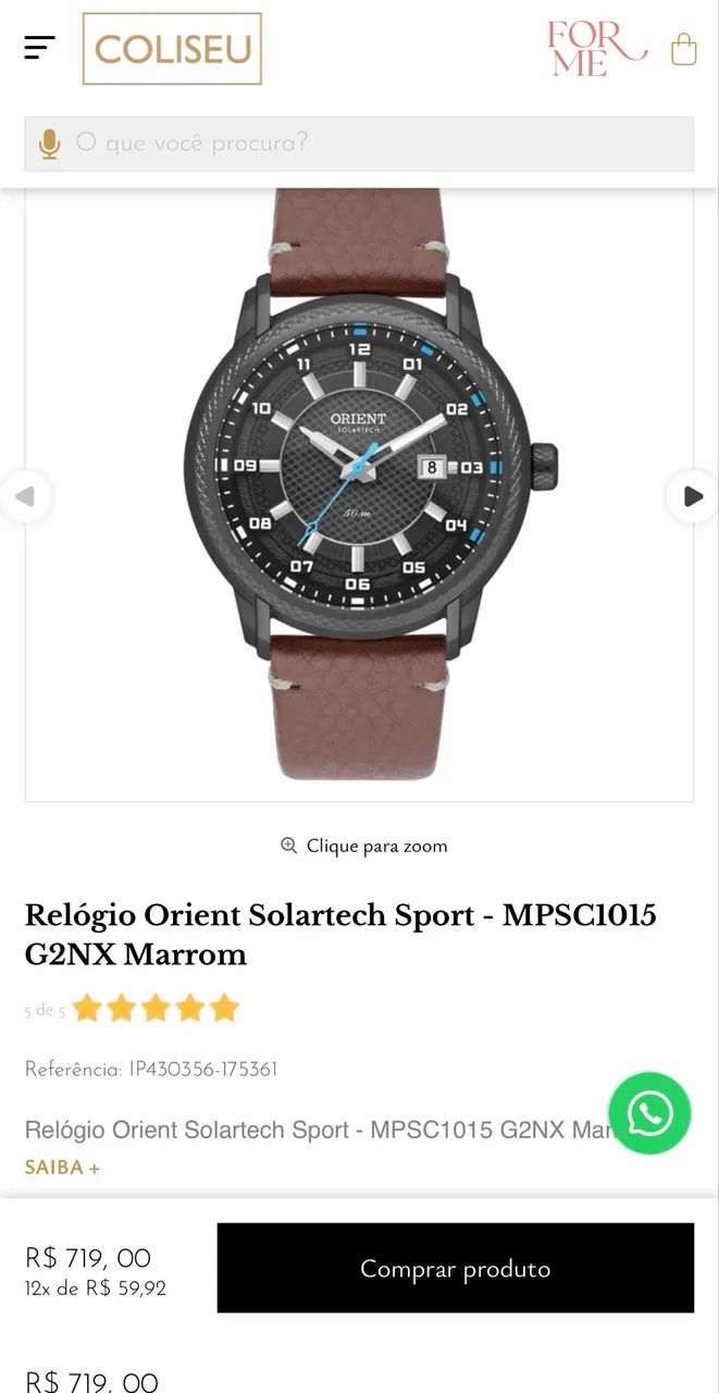 Relógio Orient Solartech pulseira em couro - Foto 3