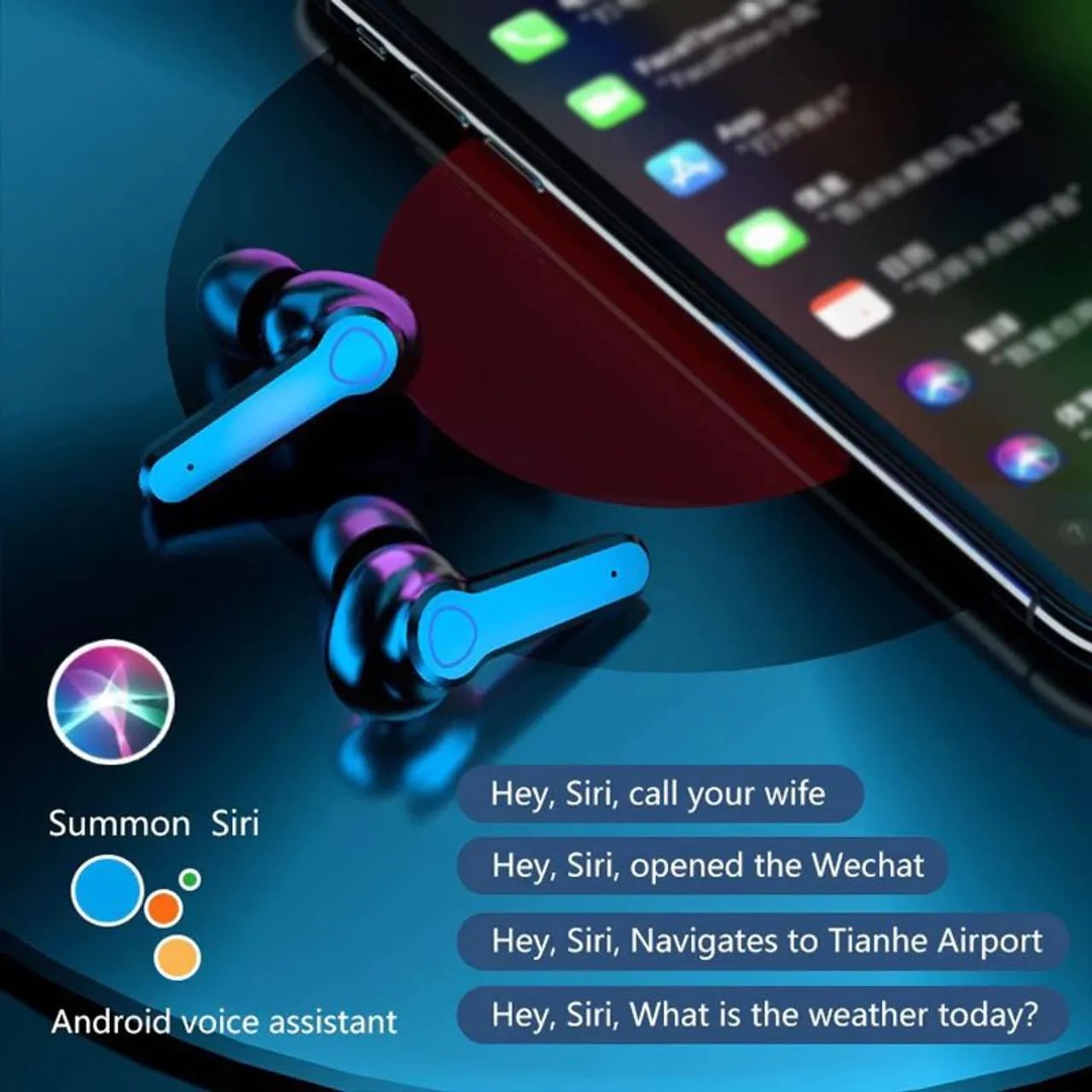 FINE DE OUVIDO BLUETOOTH M19 TWS HD SOUND TOUCH CONTROL COM CASE LED P/ ANDROID E IOS - Foto 4