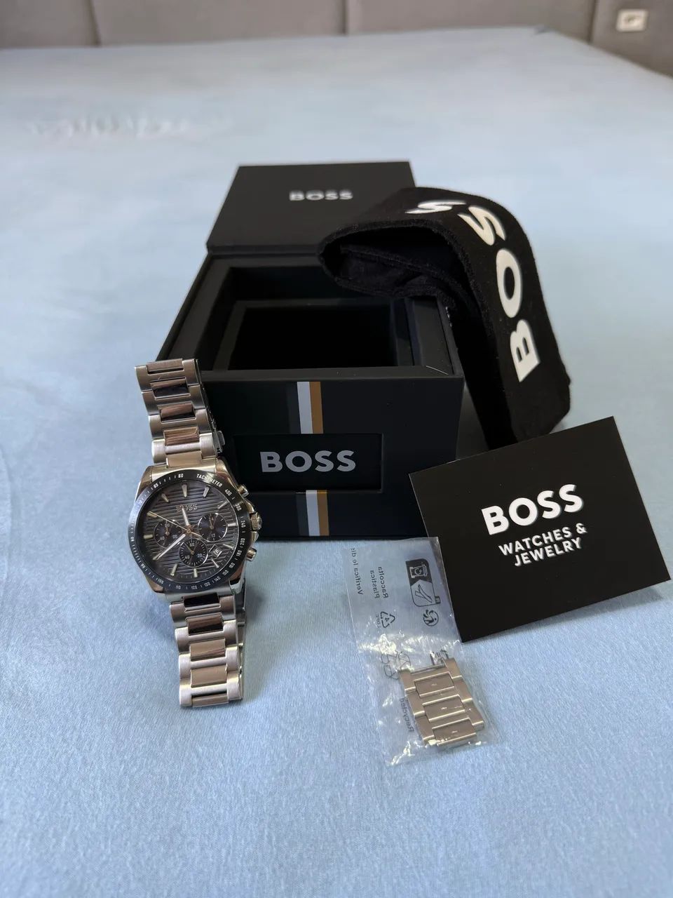 Relógio BOSS Original 41mm Azul - Impecável, Estado de Novo