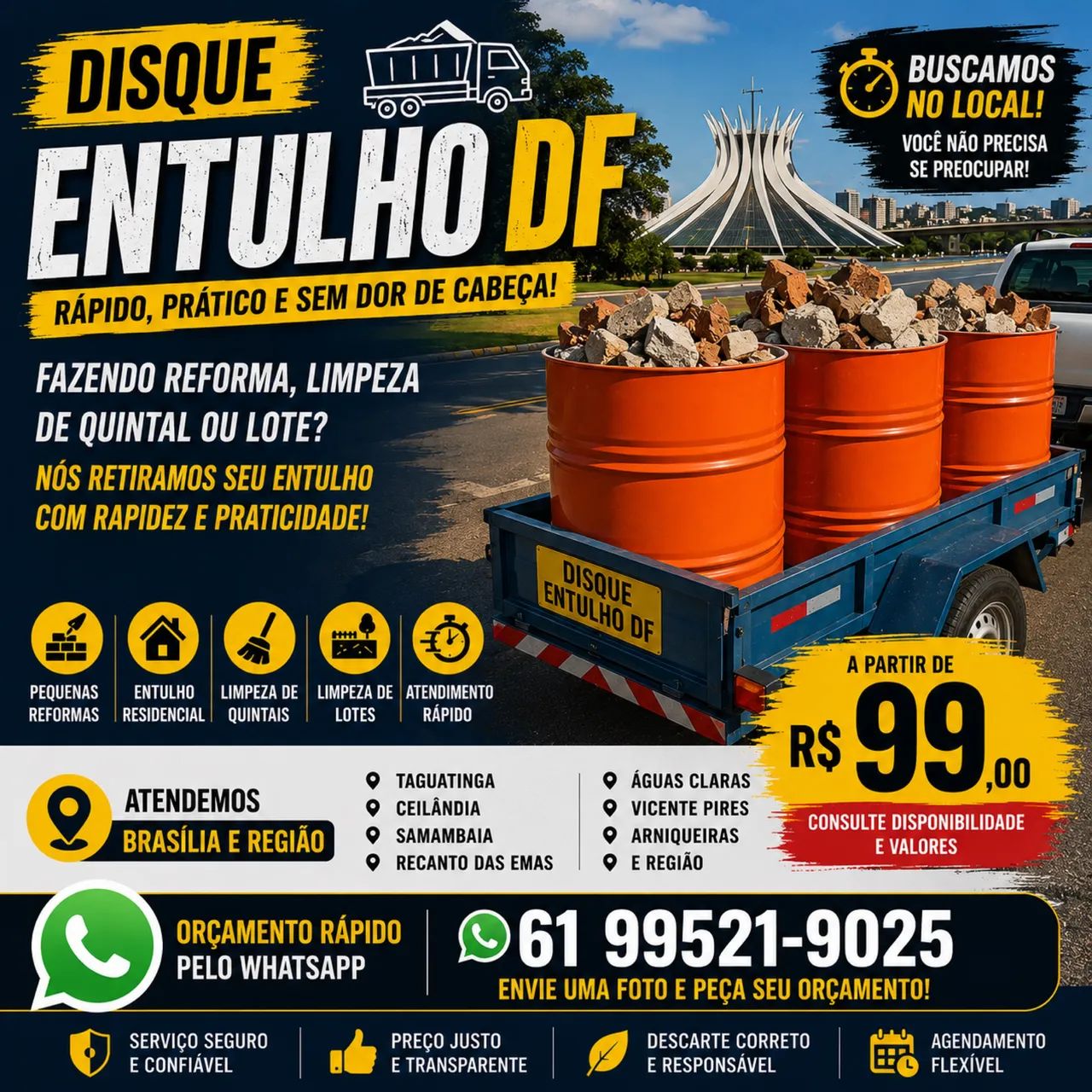 Aluguel tambor entulho 