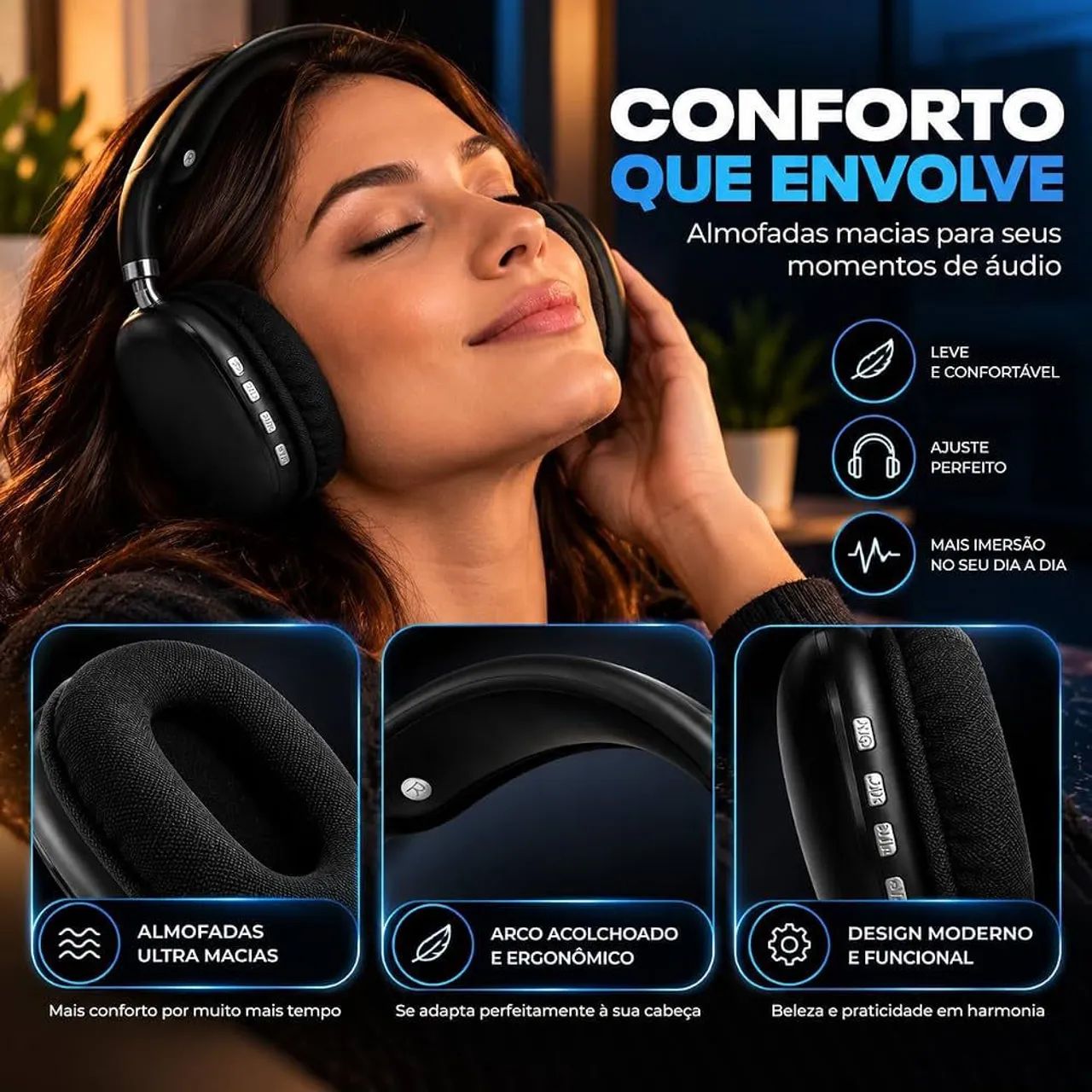 Fone de Ouvido bluetooth P9 - Foto 2
