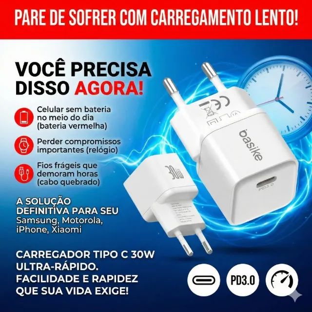 Basike Carregador Tipo C 30W BA-CAR047 - Foto 2