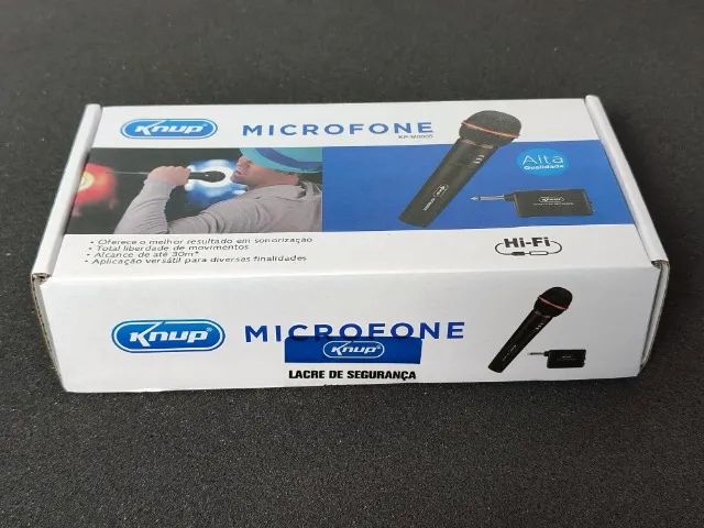 Microfone Sem Fio Knup Kp-m0005 Preto com Qualidade Hi-fi Pronta Entrega - Foto 3