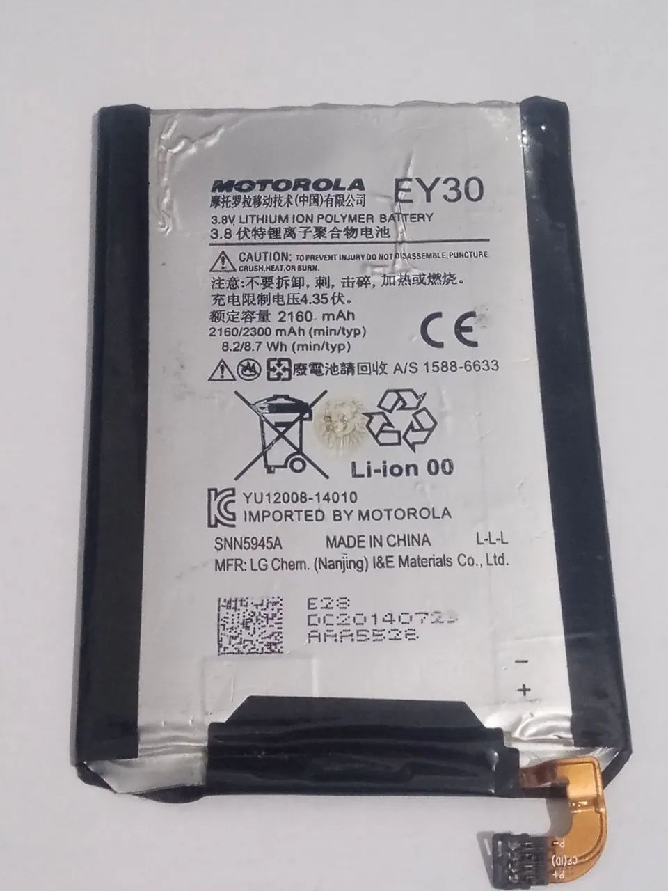 Bateria celular Motorola EY30 X2 ( XT1097) original 2160mAh - Foto 2