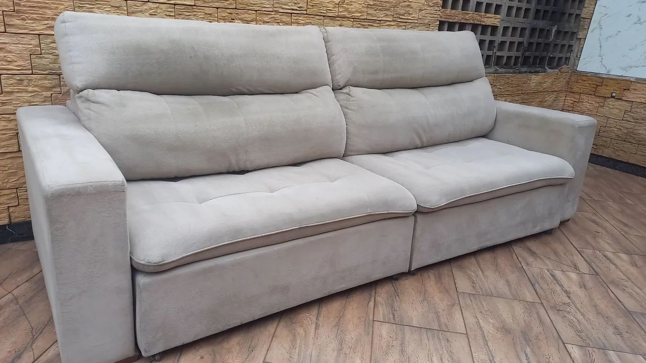 Entrego: Sofá Retrátil e Reclinável 2.70m de largura Dunelli by Pilow top e molas  - Foto 3