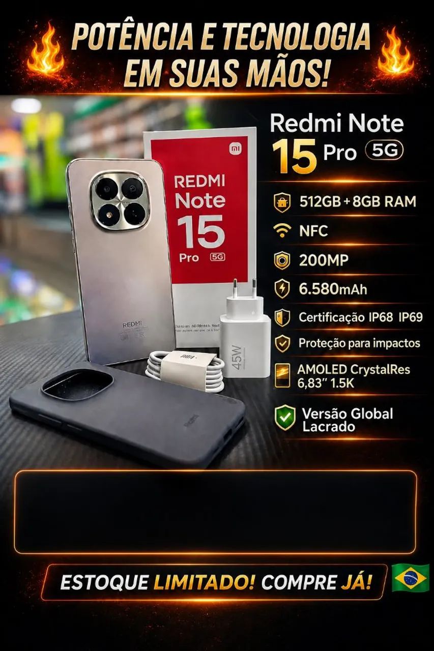 Redmi Note 15 Pro 5G 512gb 8ram, Global.