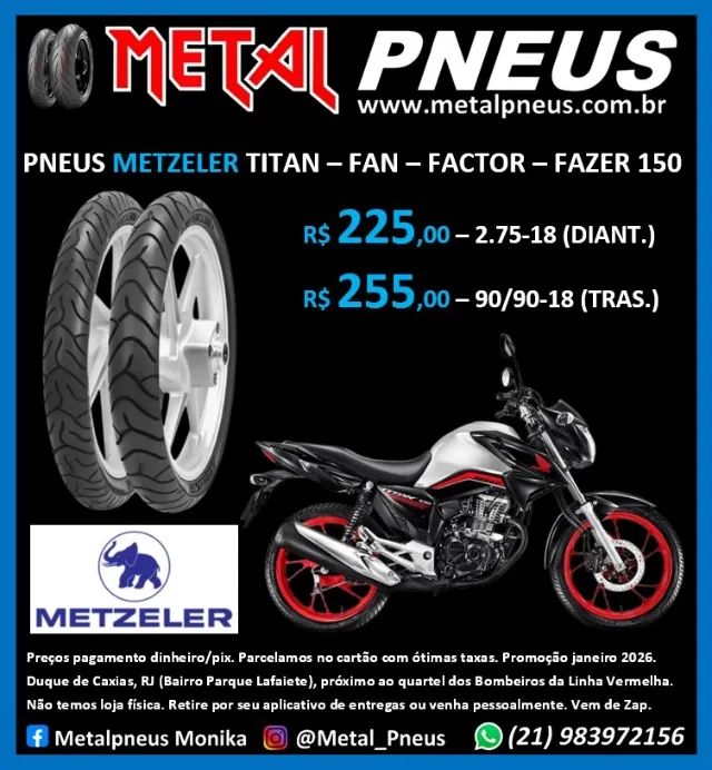 Pneus Metzeler Titan Fan Factor Fazer Yes GSR - Sem Câmara