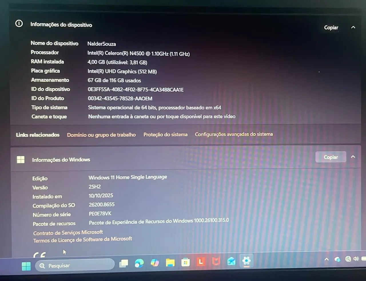VENDE-SE UM NOTEBOOK DA LENOVO 