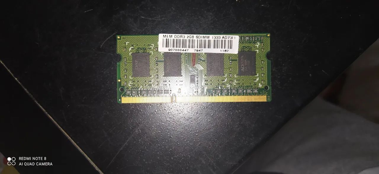 Pente DDR3 SODDIM 2GB Ram 1333 mhz