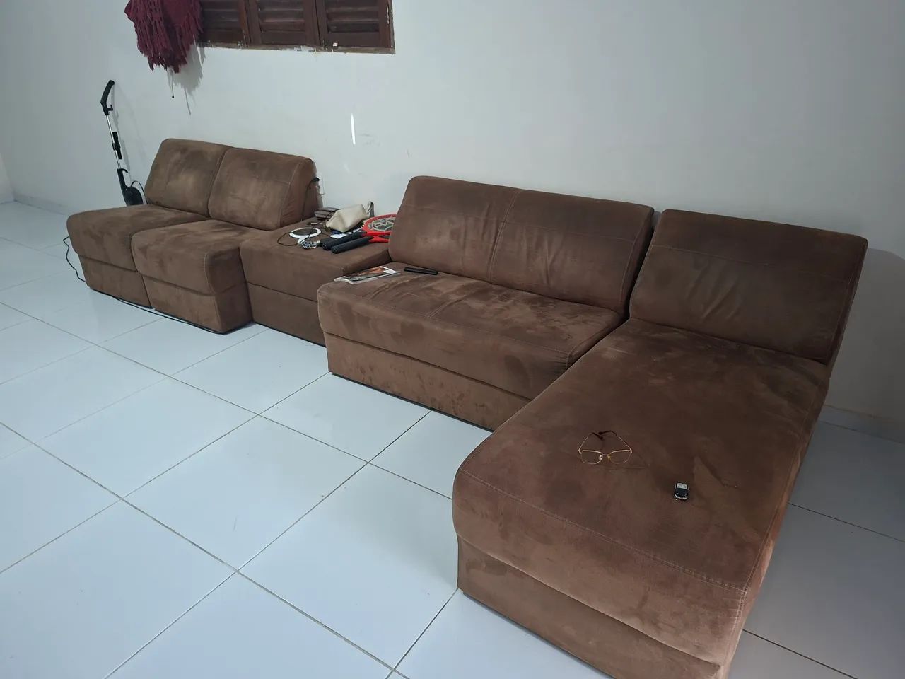 Sofá Modulado 5 Módulos Marrom Usado - Foto 5