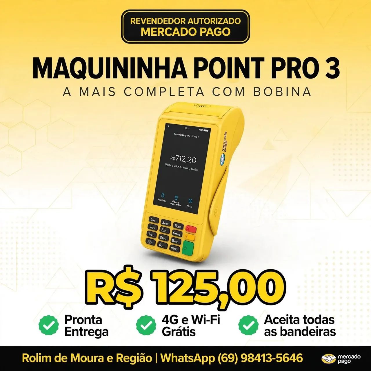 Point Pro 3 - Maquininha Mercado Pago  - Pronta Entrega  - Foto 2