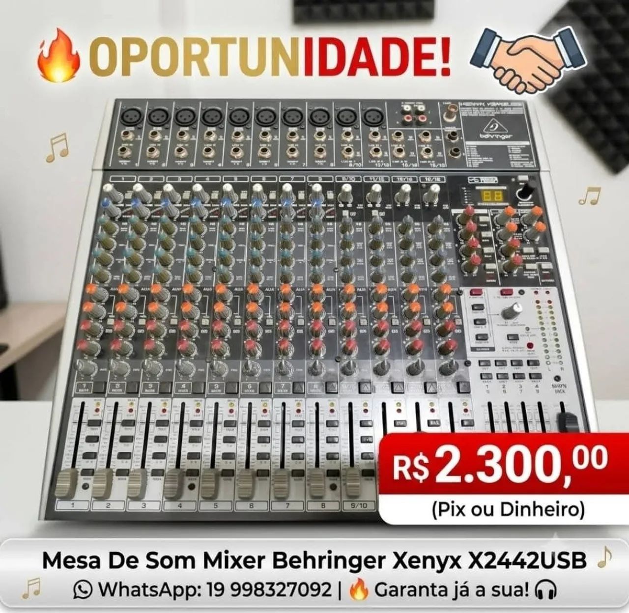 Mesa de som analógica Behringer 