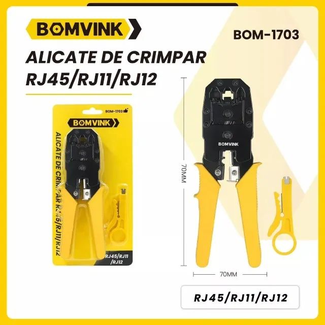 Alicate de Crimpar Rj45 / Rj11 / Rj12 Bom-1703 - Bomvink *ENTREGA GRÁTIS* 1