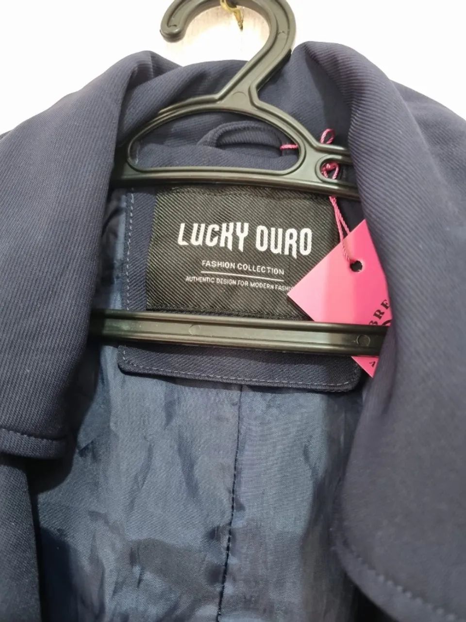 trench coat lucky ouro azul marinho - Foto 4