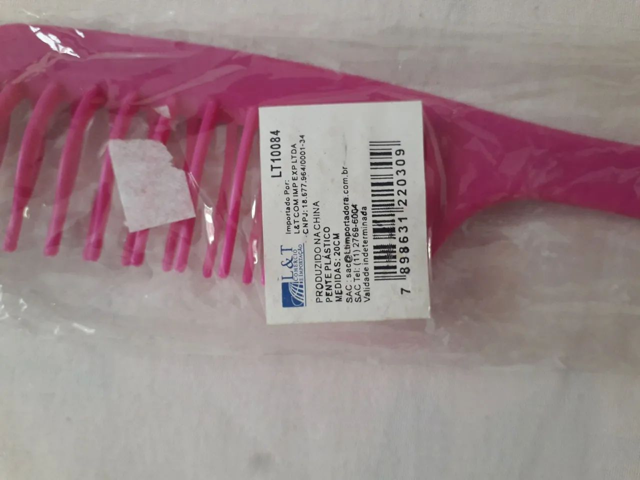 Pente de plástico rosa Pink dentes largos  - 20cm - Foto 3