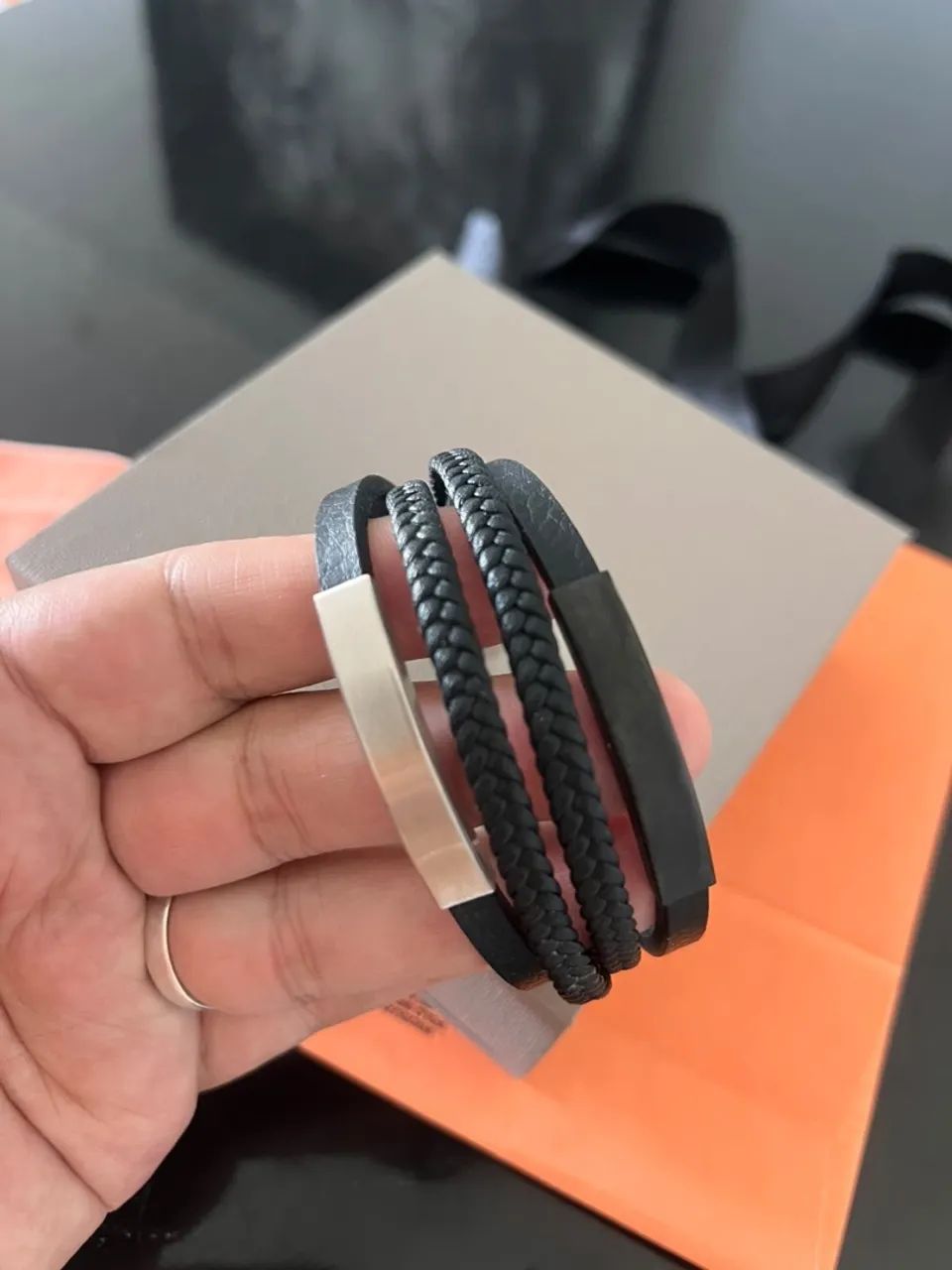 Pulseira Vivara Life em couro preto 21Cm  - Foto 3