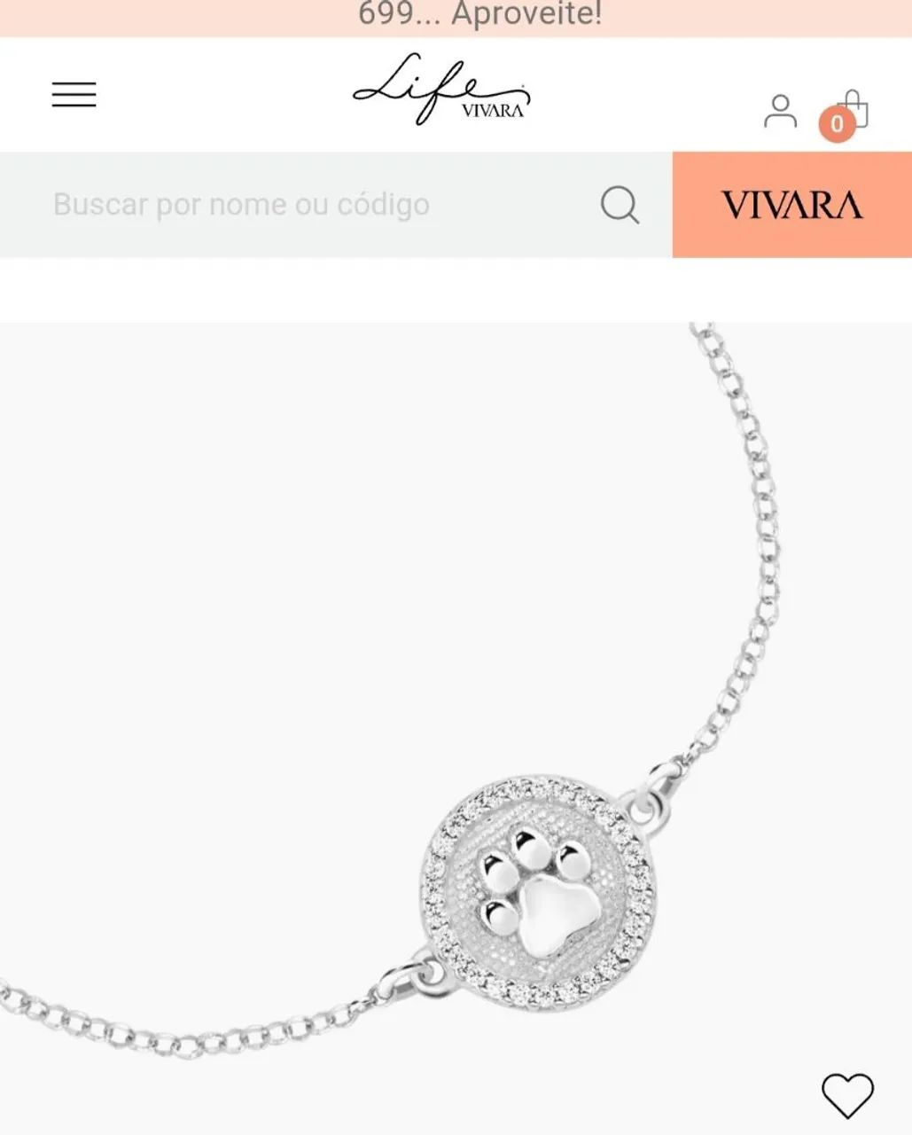 Pulseira Life vivara prata pet  - Foto 4