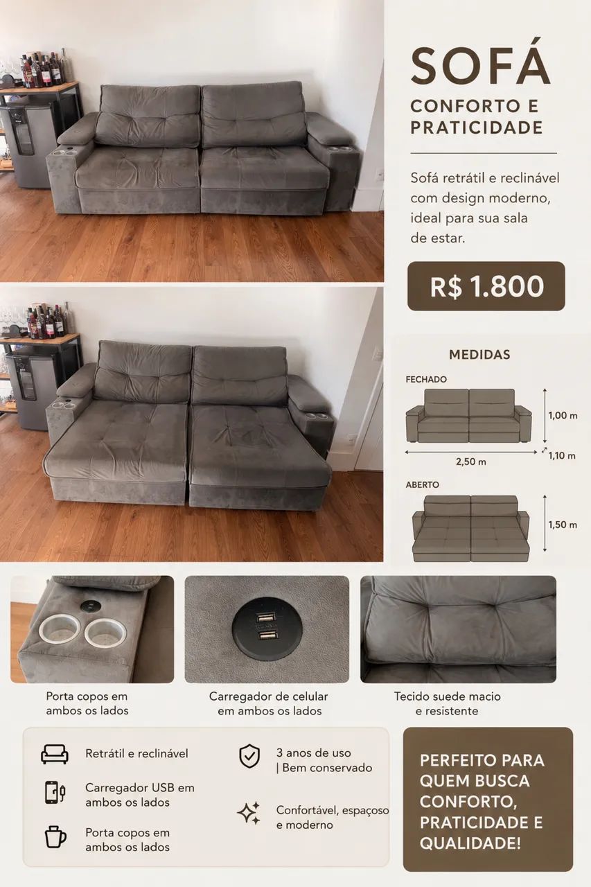Sofá retrátil 