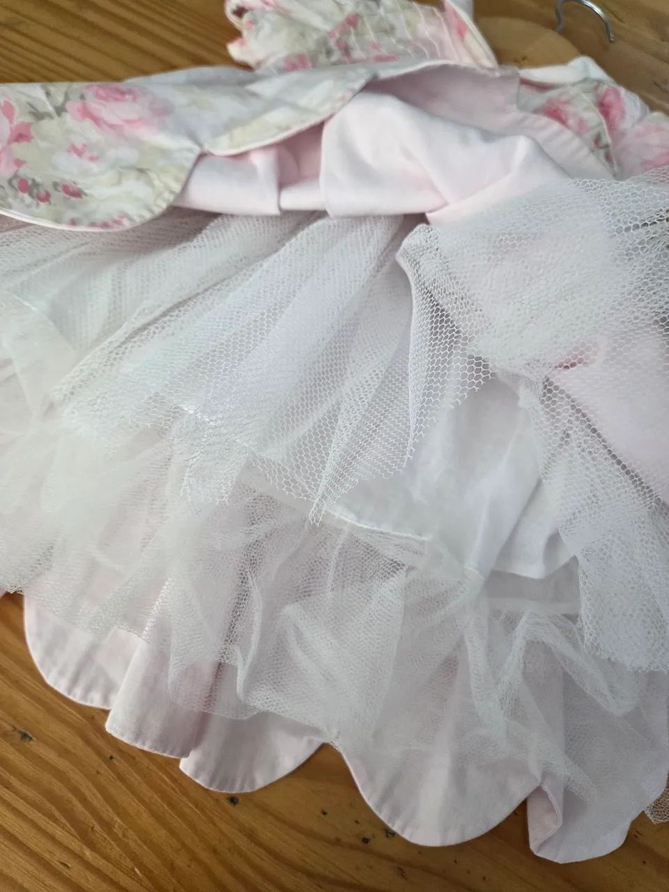 vestido de festa mio bebe floral rosa 12-18m - Foto 5