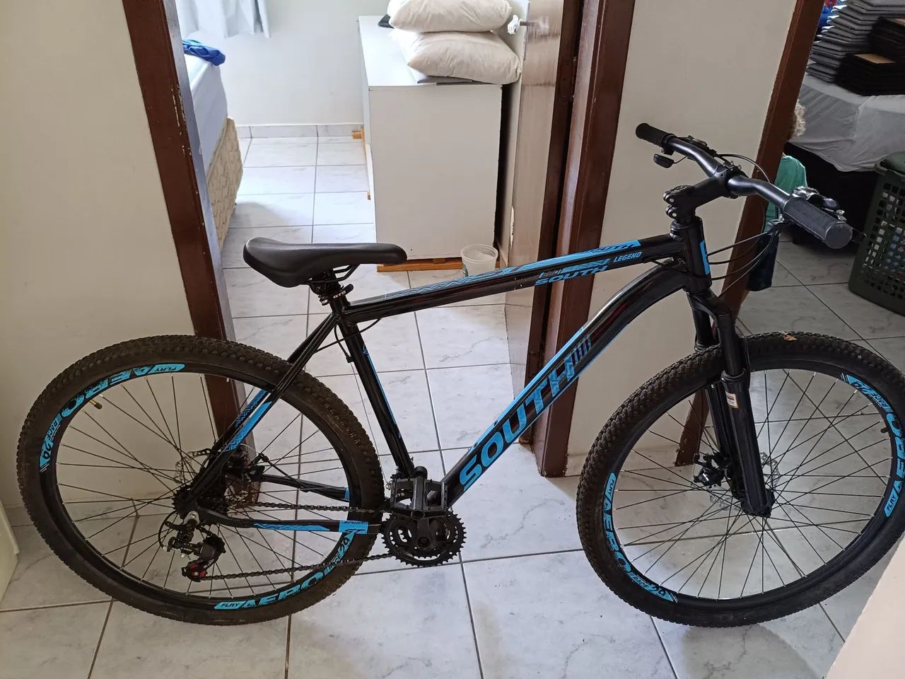 Bicicleta South Cor Preta e Azul