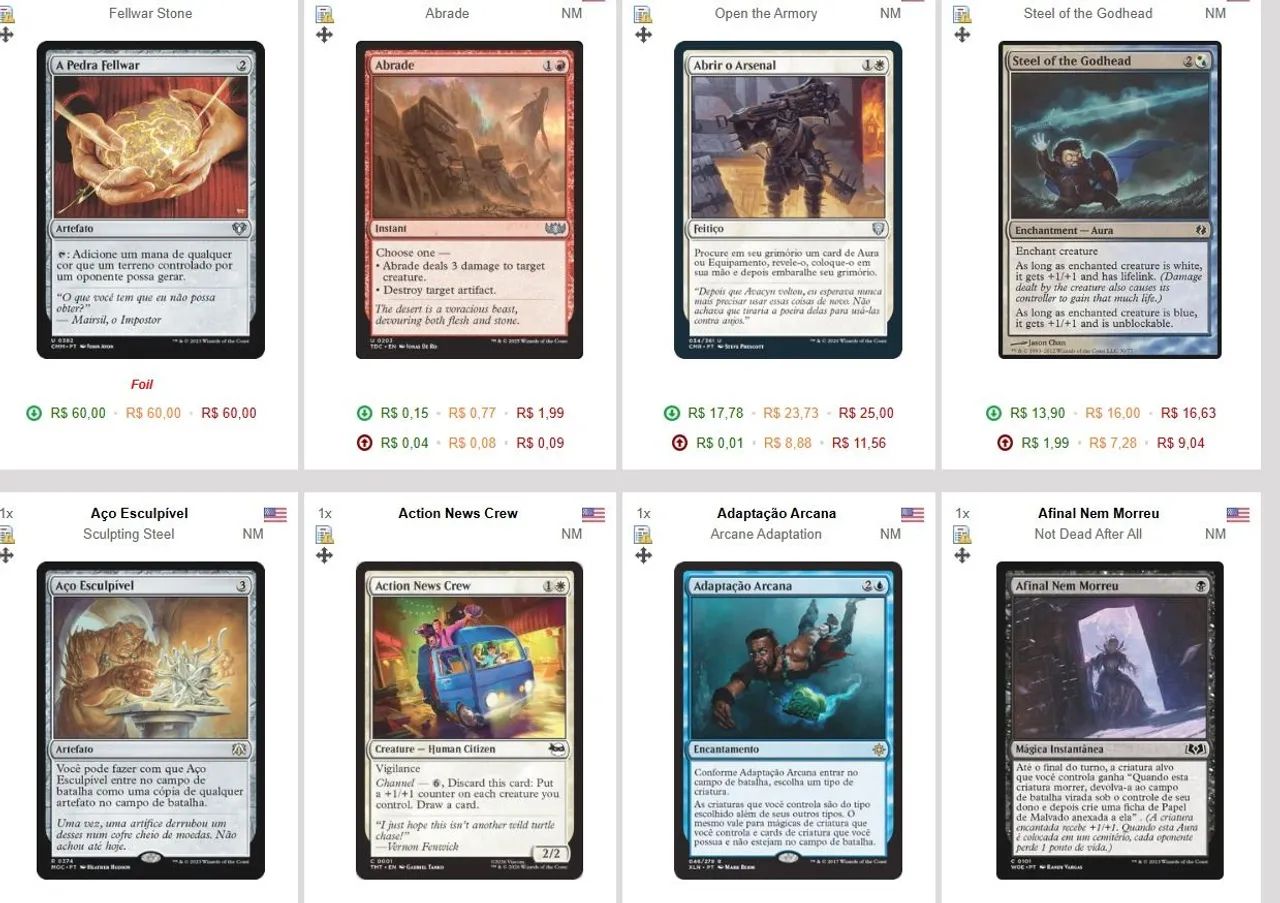 Cartas de Magic the gathering 