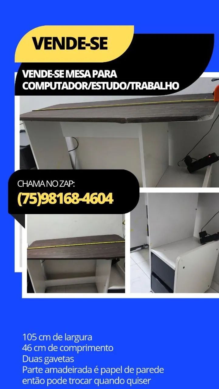 Mesa de computador,estudo e trabalho 