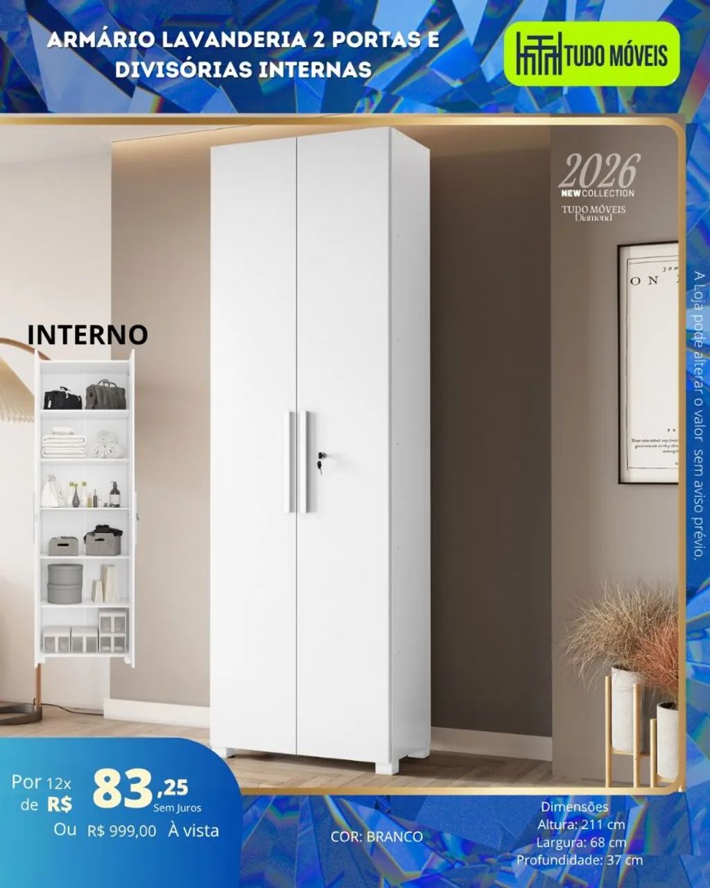 Armário multiuso 2 portas com chave  - Foto 2